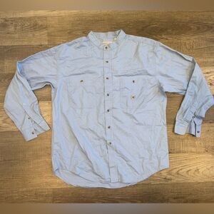 Men’s Vintage BUGLE BOY COMPANY Denim Blue Long Sleeve Button Up Shirt Large
